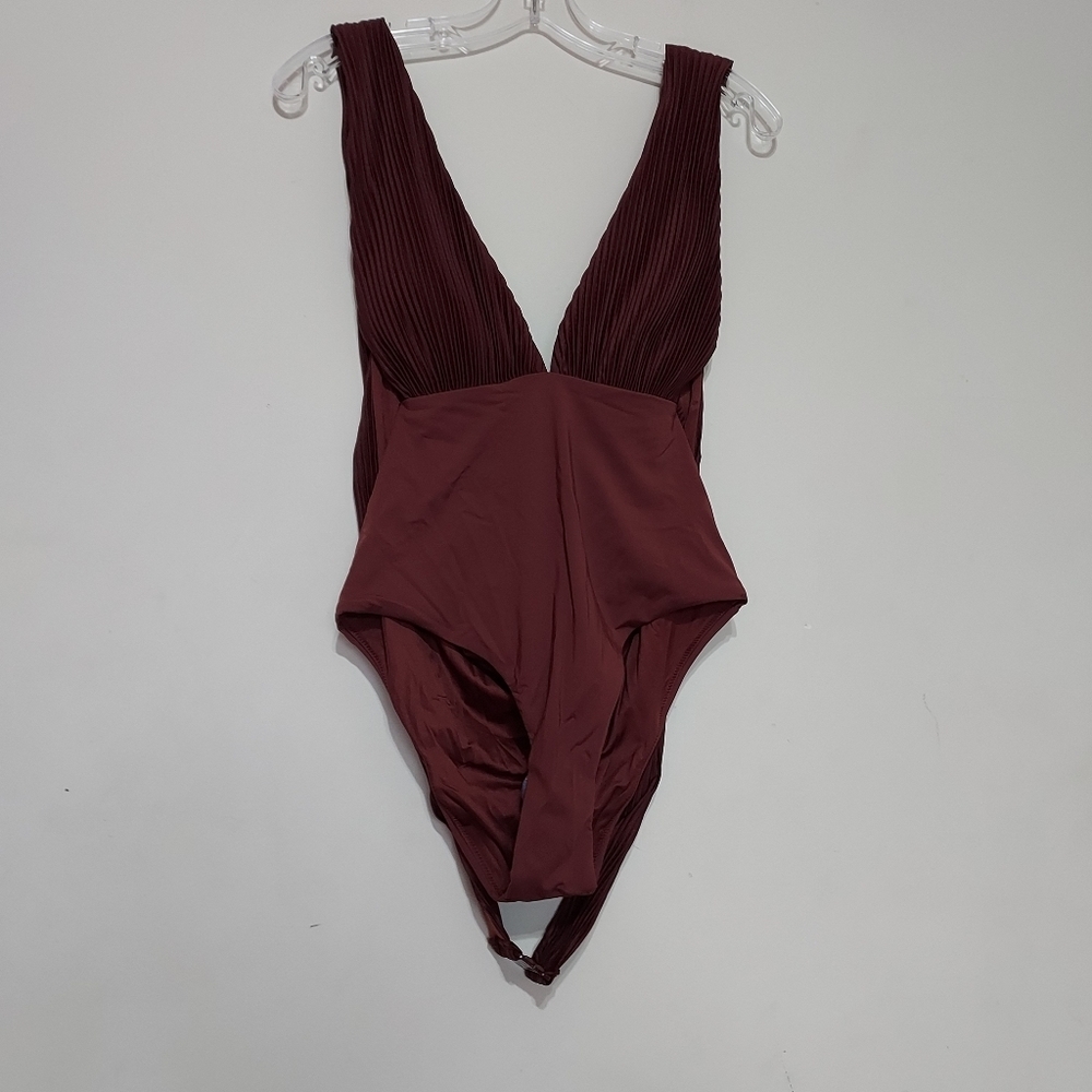 Zara Deep Burgundy One-Piece Swimsuit - Picture 4 of 9